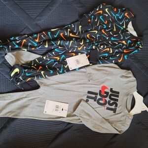 Nike Baby Onesies Set - Black and Gray
